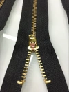 No. 3 zipper metal zipper jeans zipper brass copper head double lock sand-washable zipper details Picture